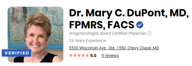 Dr. Mary C. DuPont, MD Realself verified doctor banner
